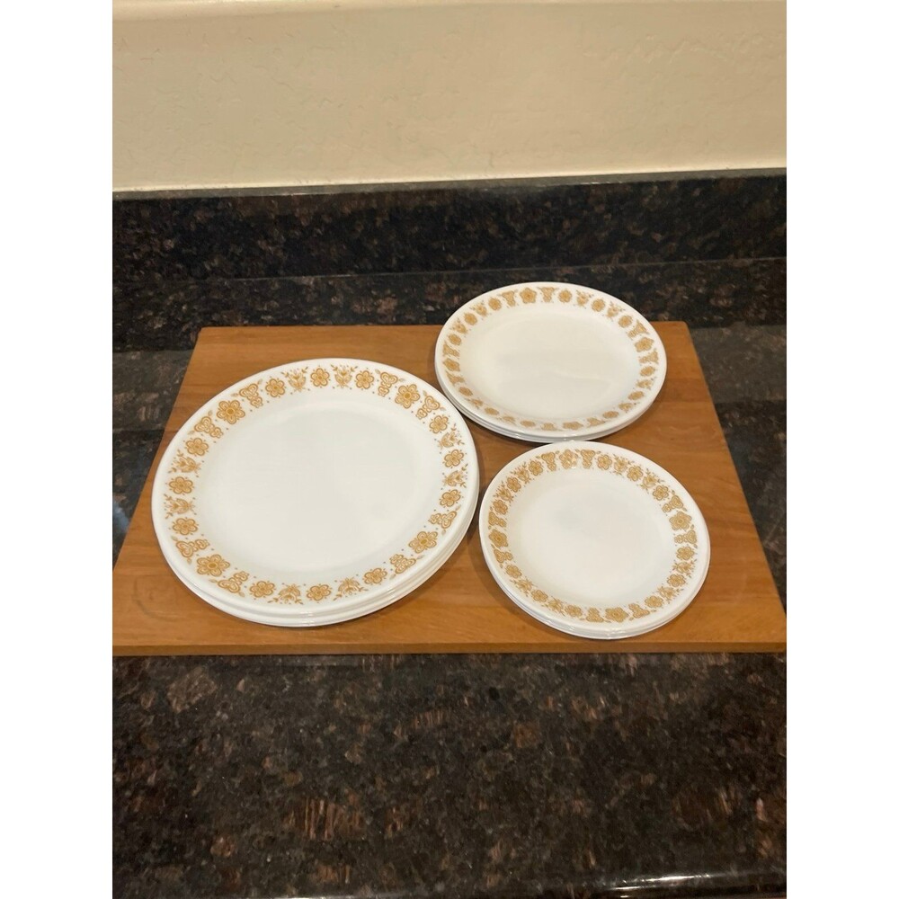 12 pc Corelle Butterfly Gold - 3 person set up Gol